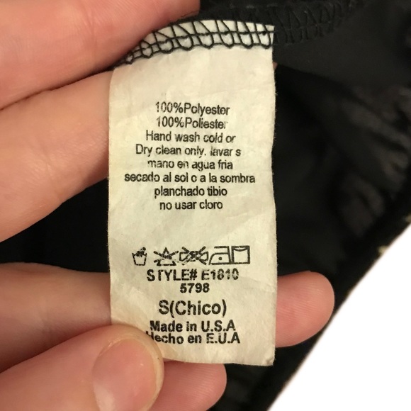 Black and Gold Tie-neck Blouse - Picture 5 of 5